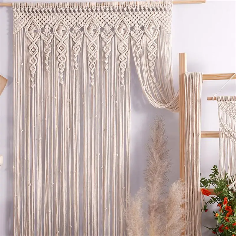 Wedding Backdrop Curtain - Hand-woven Macrame Wall Hanging Tapestry Door