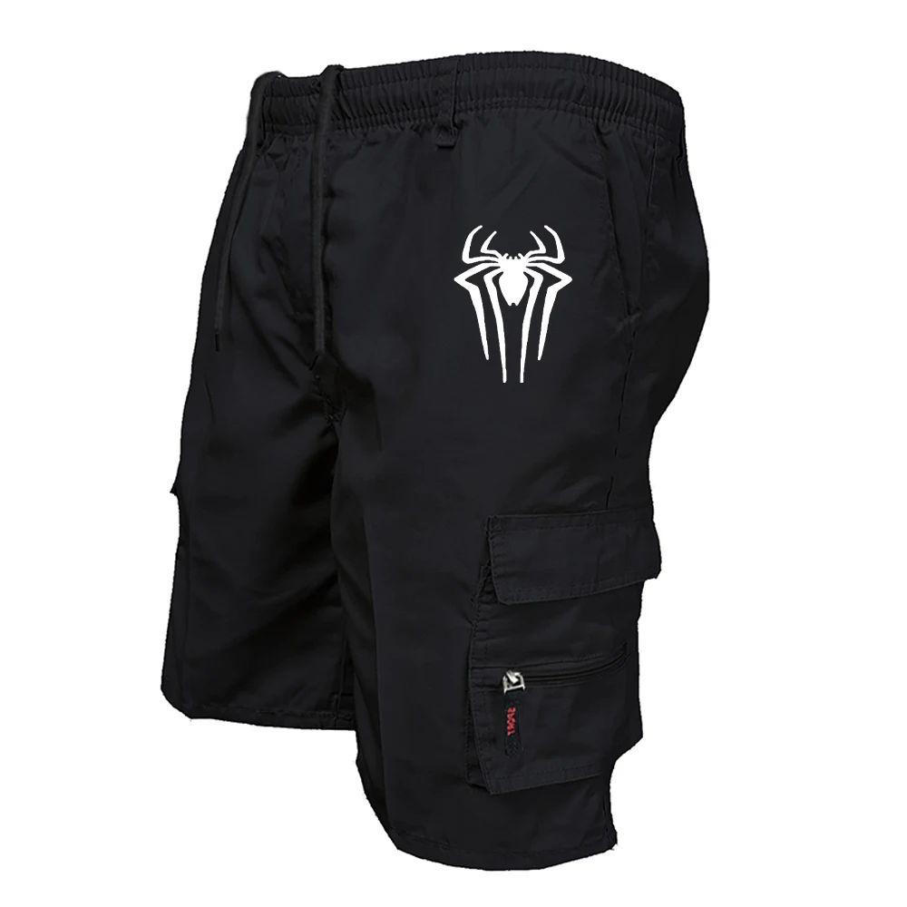 Wedding Job - Men's Spider Print Cargo Shorts Male