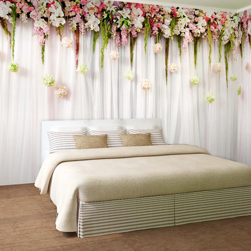Wedding Backdrop Curtain - Custom Wall Cloth Fashion Flowers Curtain