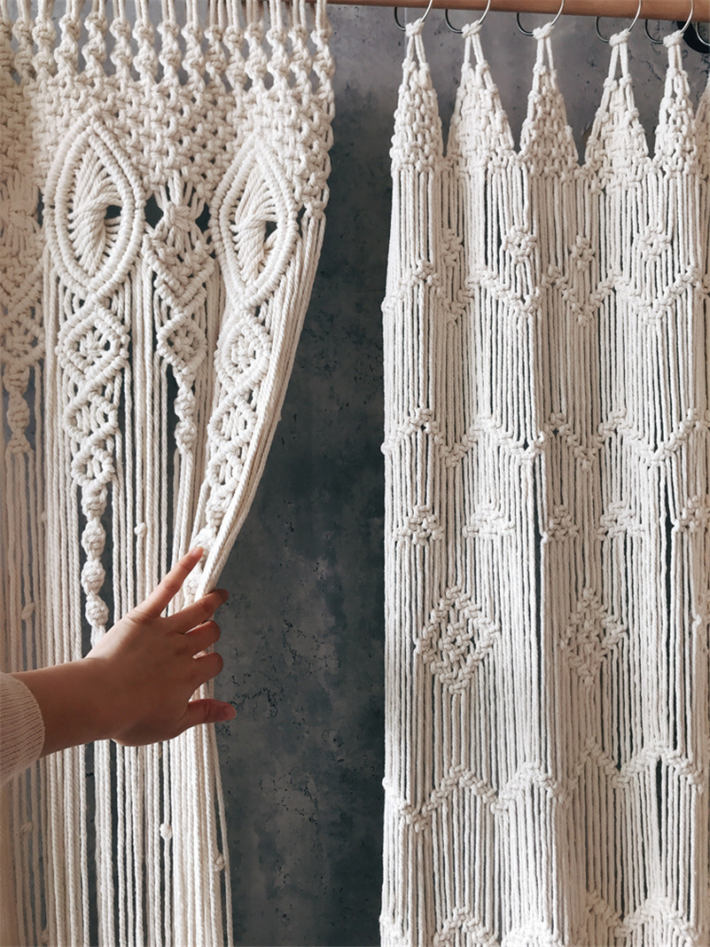 Wedding Backdrop Curtain - Hand-woven Bohemia Macrame Cotton Door Window