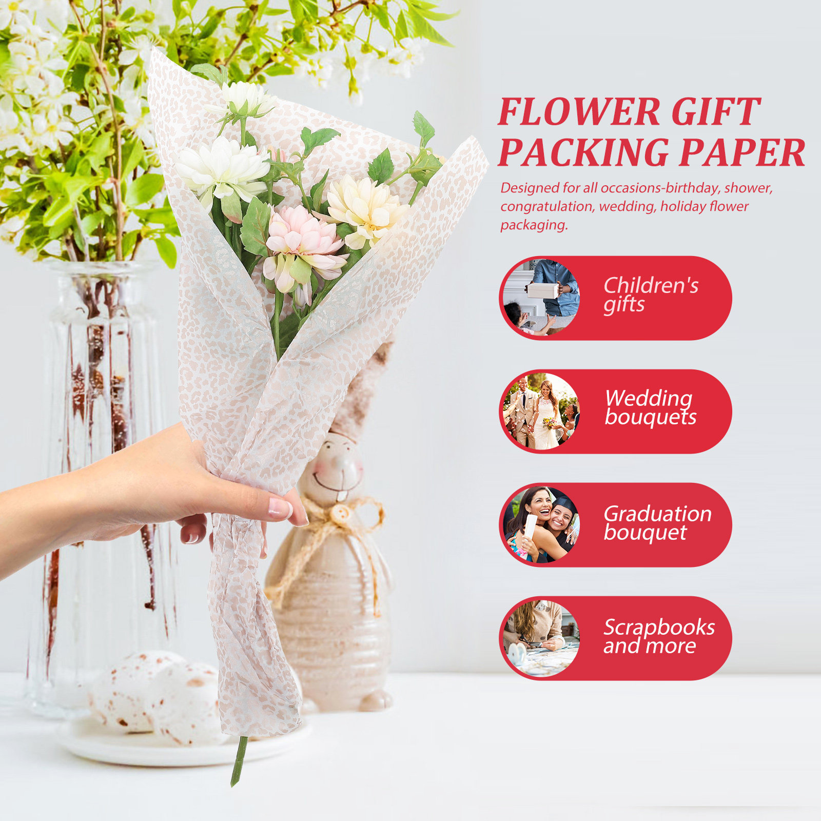 Flower Wrapping Paper Diy Craf - đánh giá và giá Wedding Supply Decor