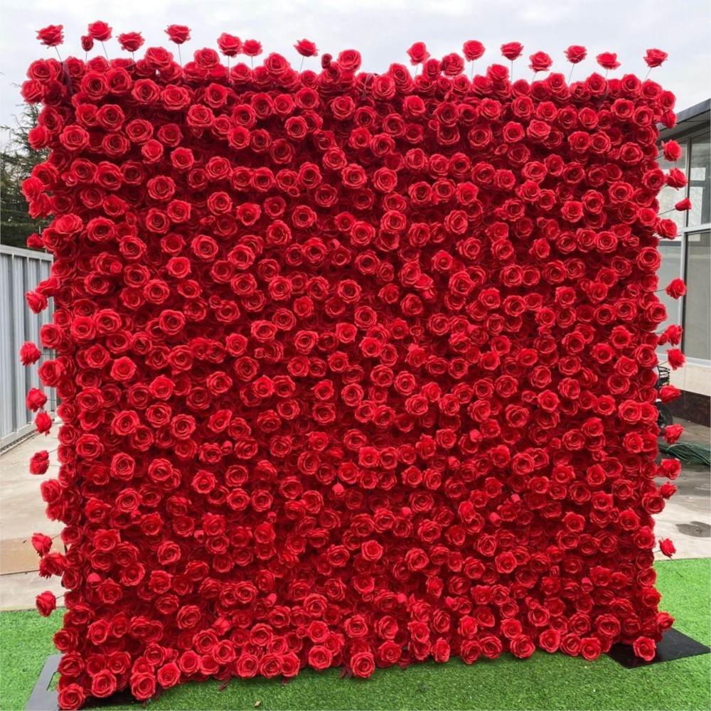 Uflower Red Rose 5D Cloth Flow - đánh giá và giá Wedding Backdrop Curtain