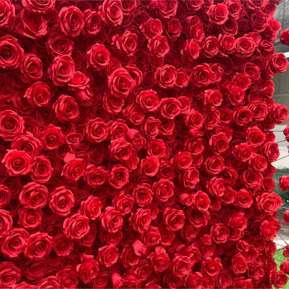 Uflower Red Rose 5D Cloth Flow - đánh giá và giá Wedding Backdrop Curtain