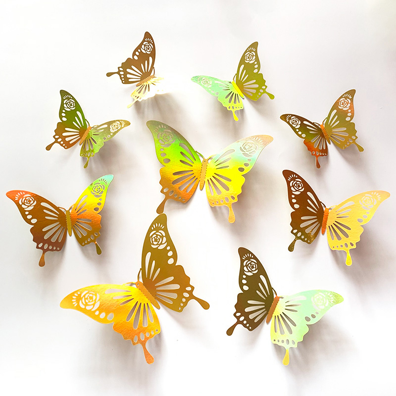 12 Pcs Gold 3D Hollow Butterfl - đánh giá và giá Wedding Package Gold