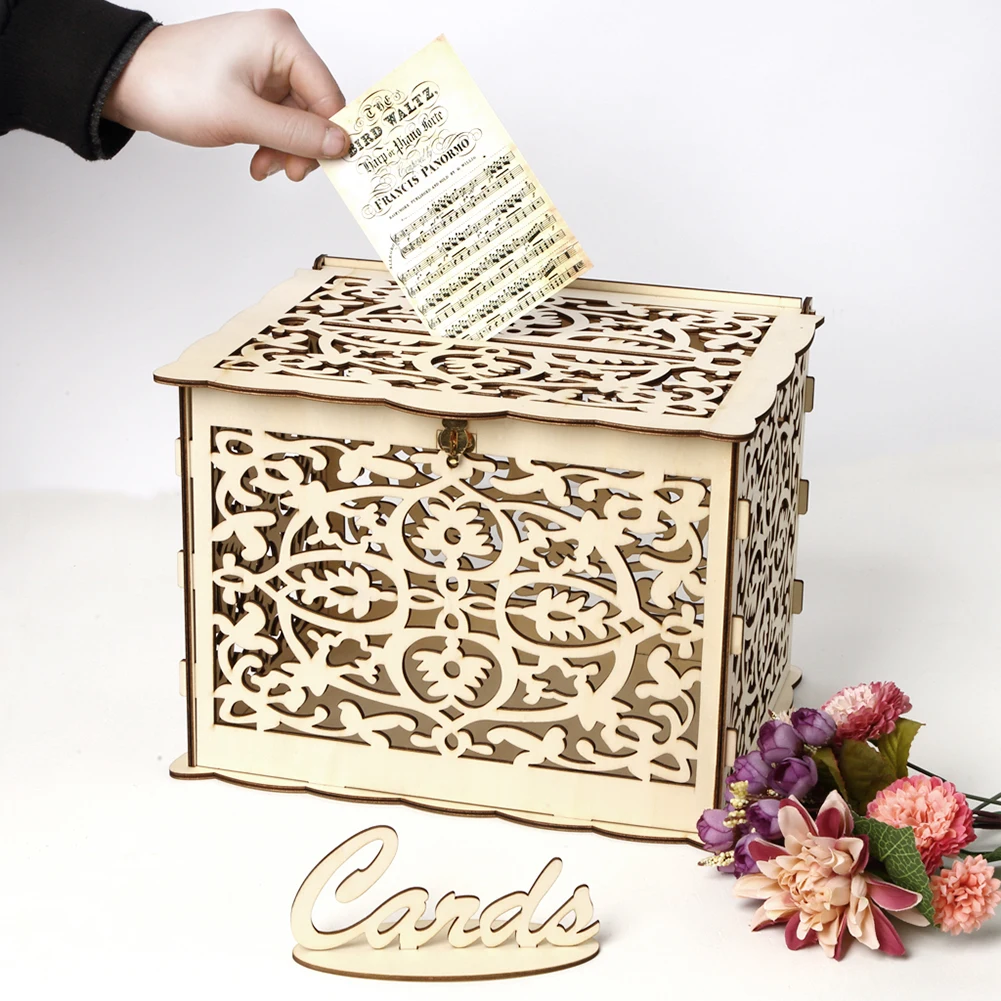 Wooden Wedding Card Box Weddin - đánh giá và giá Wedding Supply.Box
