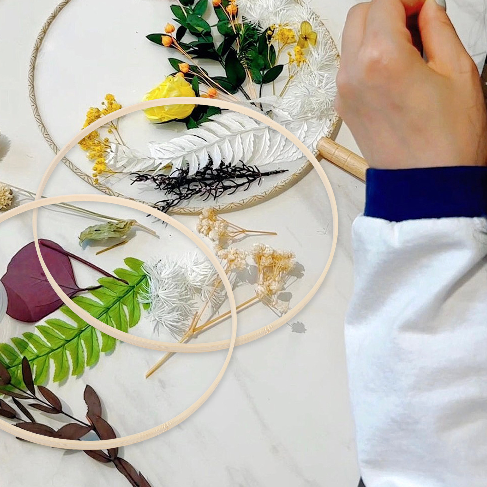 10Pcs Bamboo Floral Hoops Rust - đánh giá và giá Wedding Supply Decor