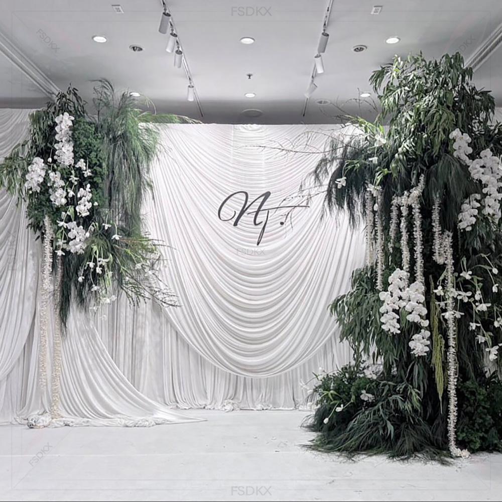 FSDKX Cheap White Ice Silk Clo - đánh giá và giá Wedding Backdrop Curtain