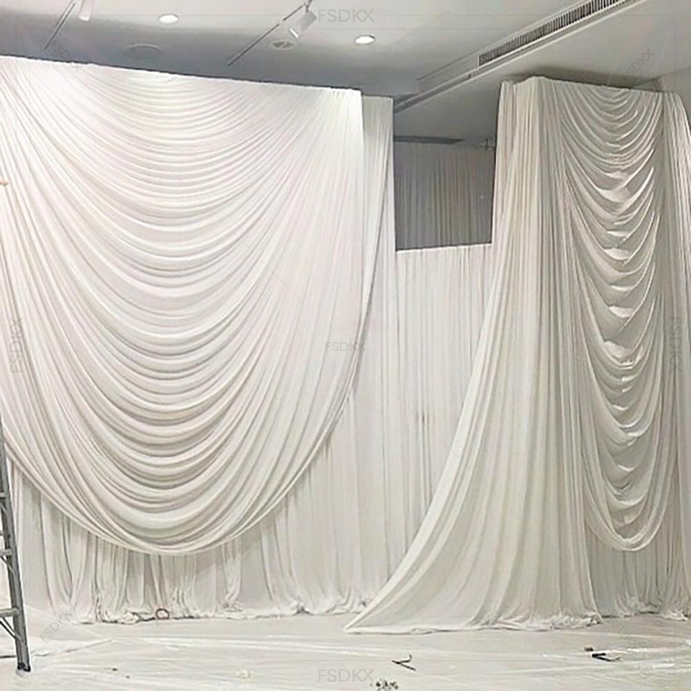 FSDKX Cheap White Ice Silk Clo - đánh giá và giá Wedding Backdrop Curtain