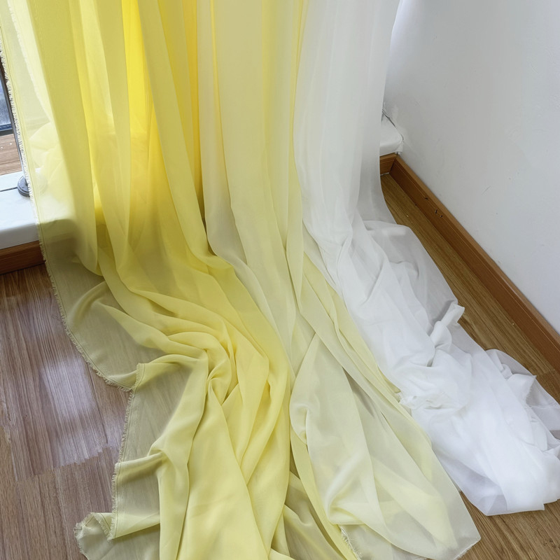 White Yellow Chiffon Fabric Br - đánh giá và giá Wedding Backdrop Curtain