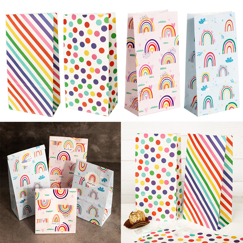 Small Paper Bags Rainbow Print - đánh giá và giá Wedding Supply.Box