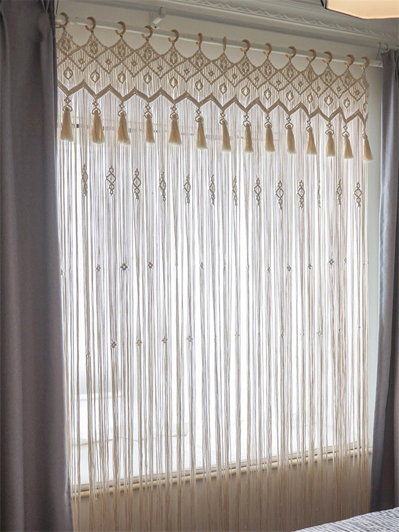 Hand-woven Bohemia Macrame Cot - đánh giá và giá Wedding Backdrop Curtain