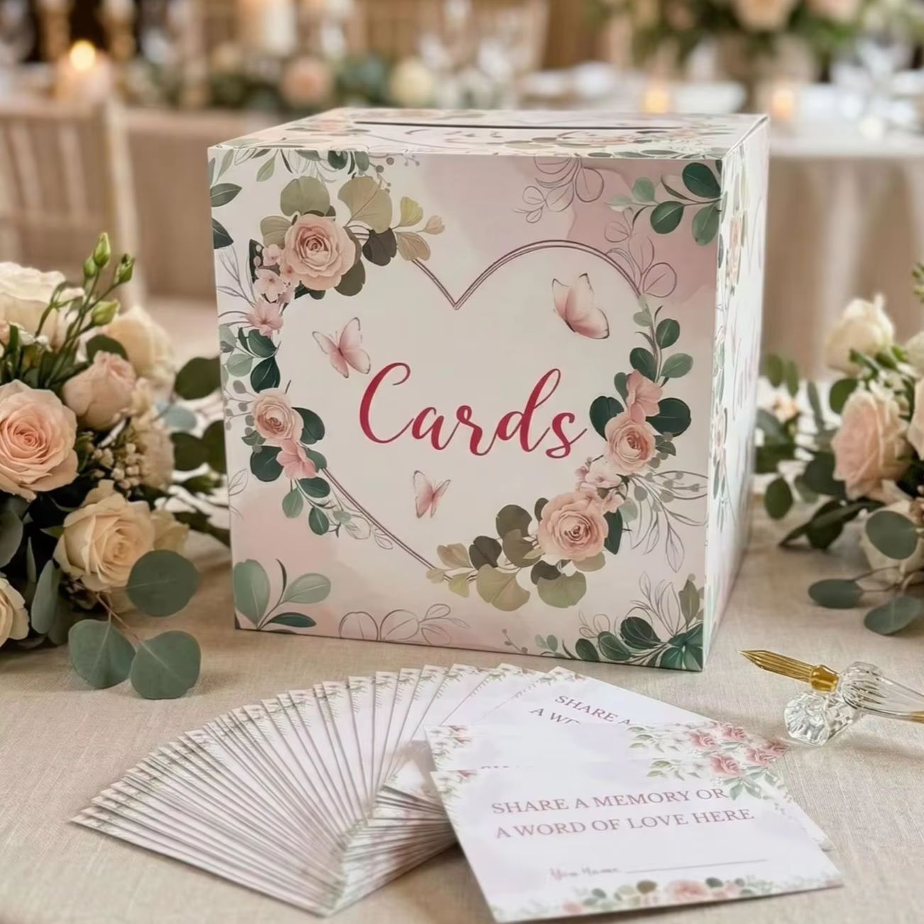 White Floral Wedding Card Box  - đánh giá và giá Wedding Supply.Box