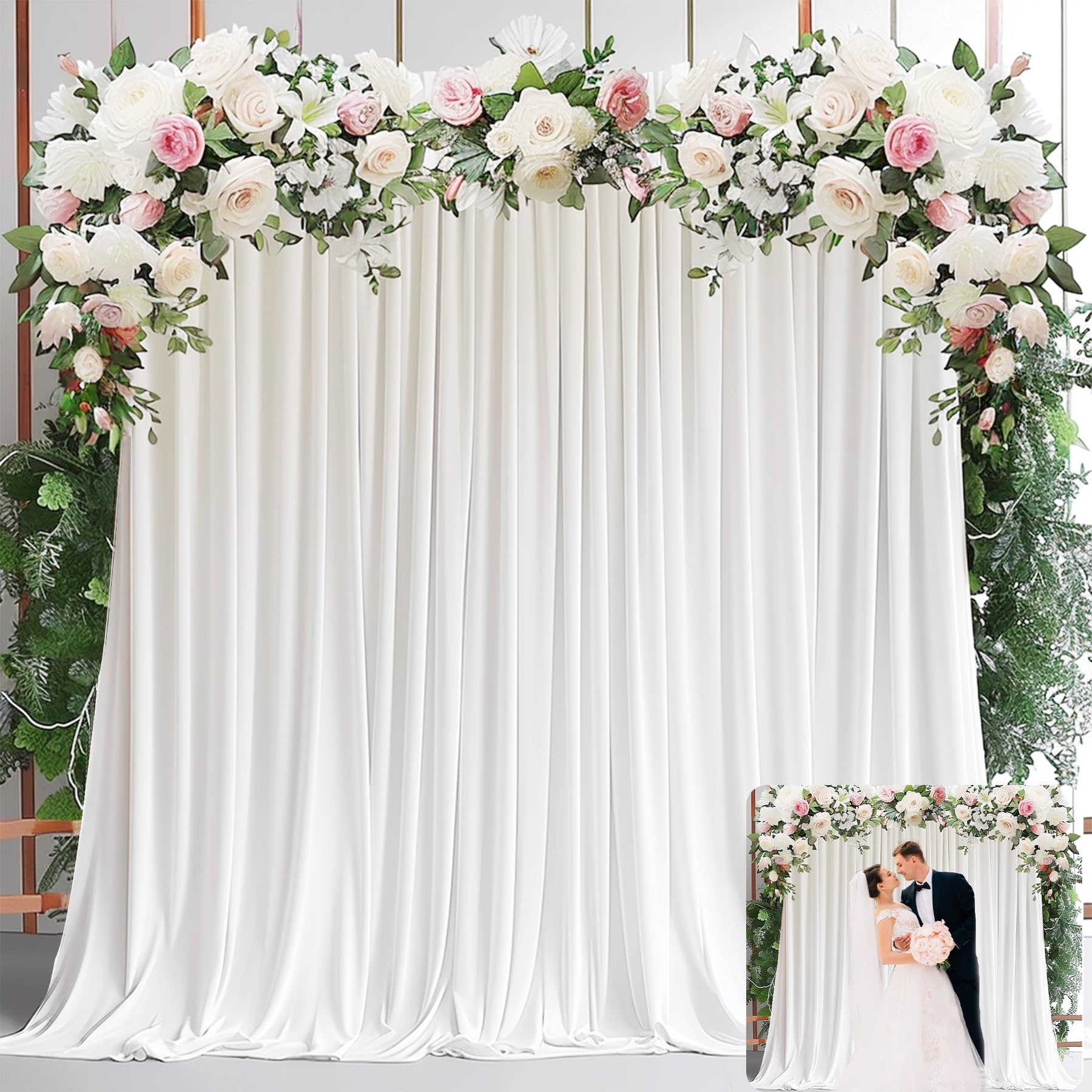 White Backdrop Curtains for Pa - đánh giá và giá Wedding Backdrop Curtain