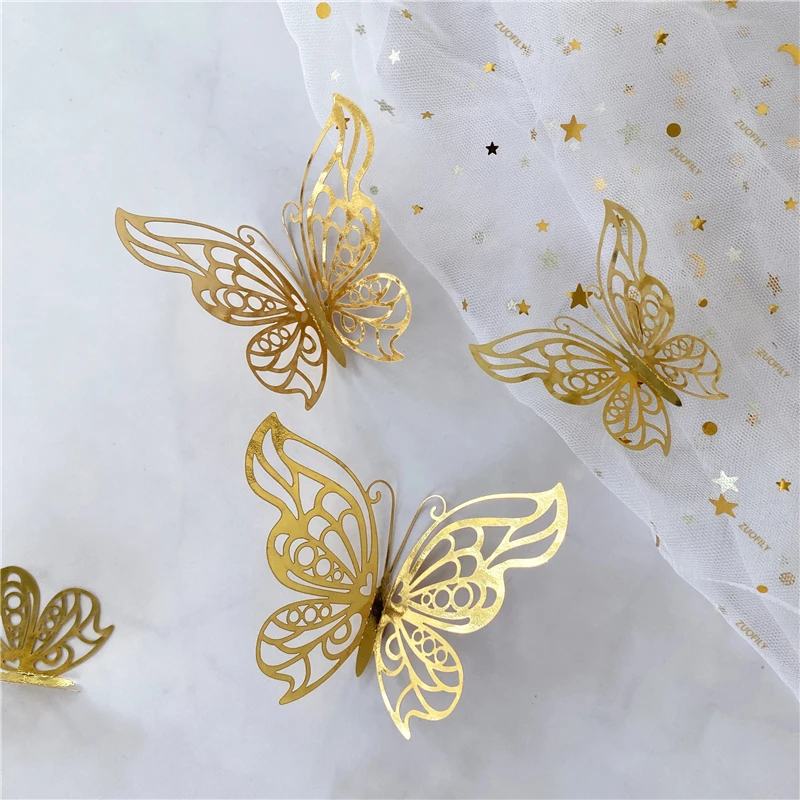 12/36Pcs 3D Hollow Butterfly W - đánh giá và giá Wedding Package Gold