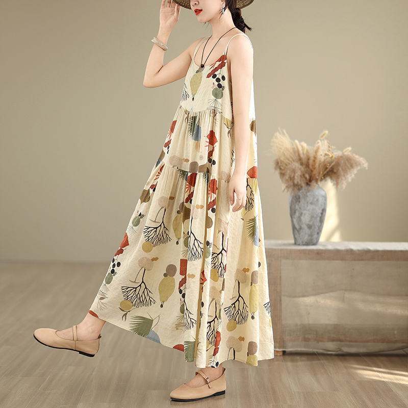 Floral Cotton Linen Maxi Dress - đánh giá và giá Good Floral & Wedding Decor Supply