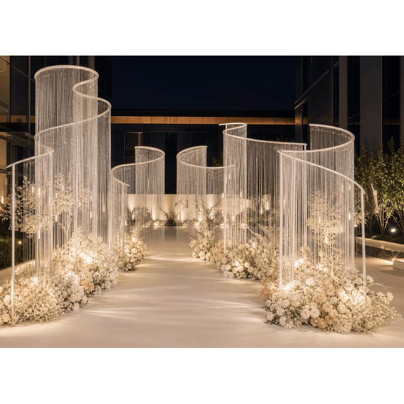 240-300 CM Tall Luxury  S Shap - đánh giá và giá Wedding Backdrop Curtain