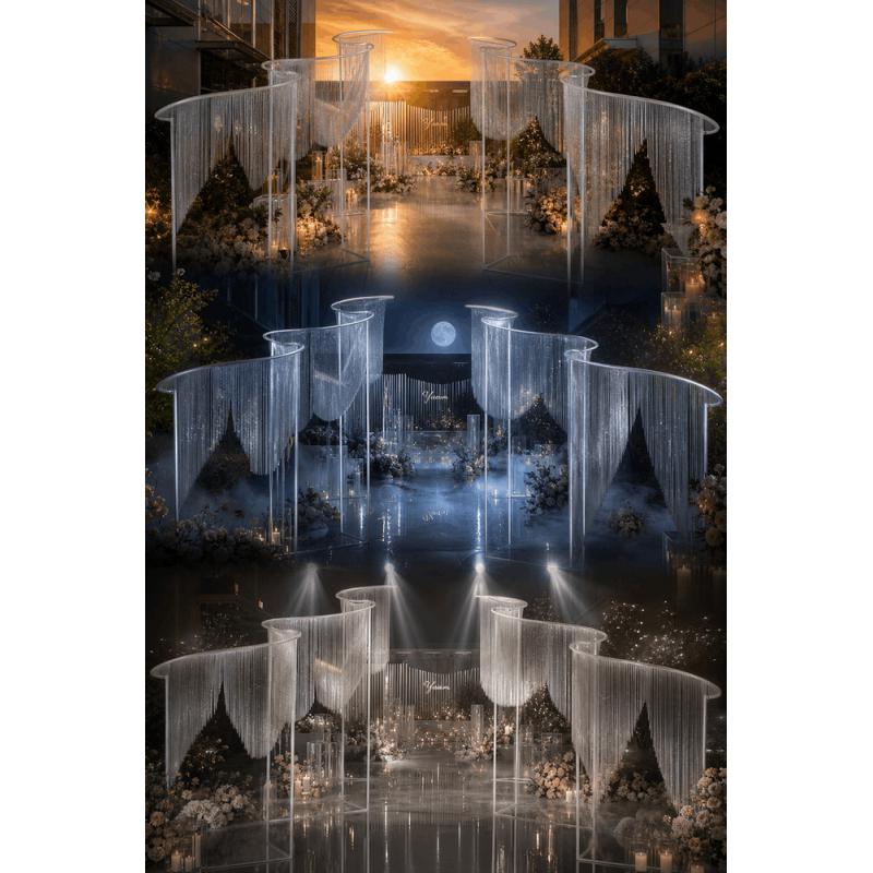 240-300 CM Tall Luxury  S Shap - đánh giá và giá Wedding Backdrop Curtain