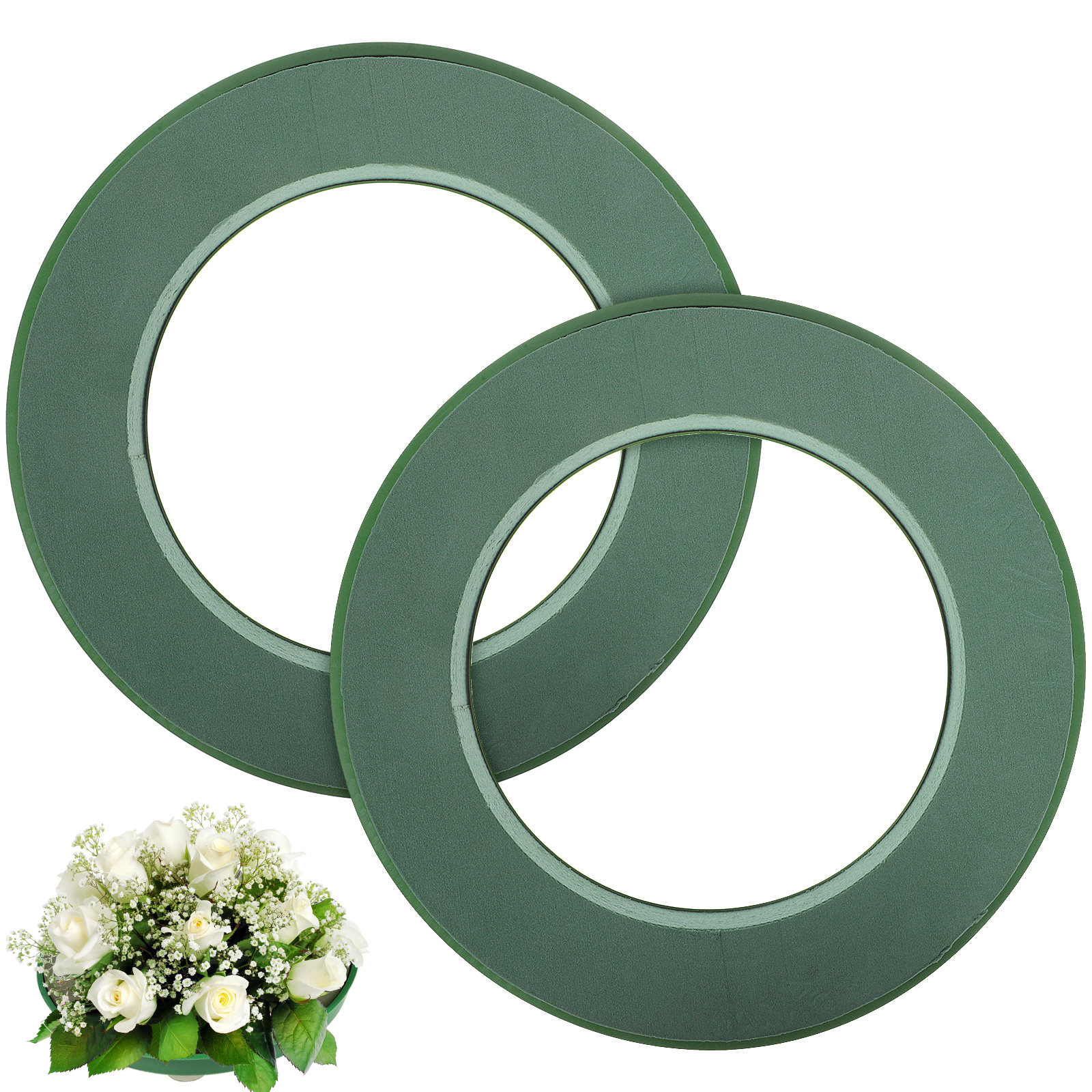 2Pcs Floral Foam Wreath Green  - đánh giá và giá Wedding Floral Supply