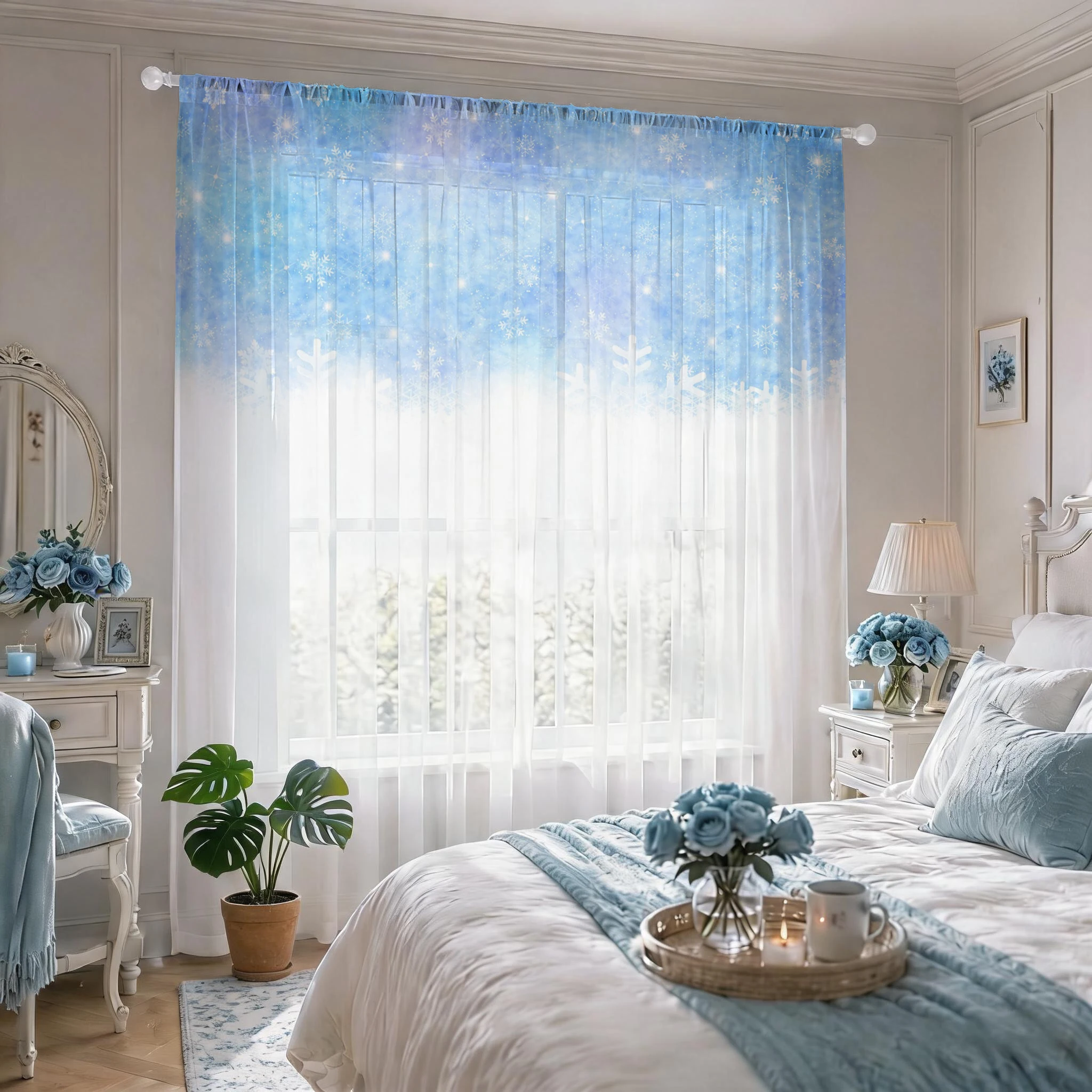 Floral Gradient Sheer Curtain, - đánh giá và giá Good Floral & Wedding Decor Supply