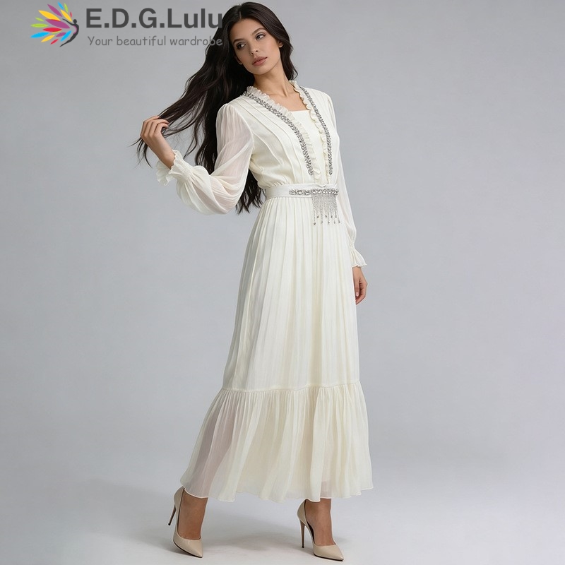 EDGLuLu Elegant White Chiffon  - đánh giá và giá Wedding Lulu